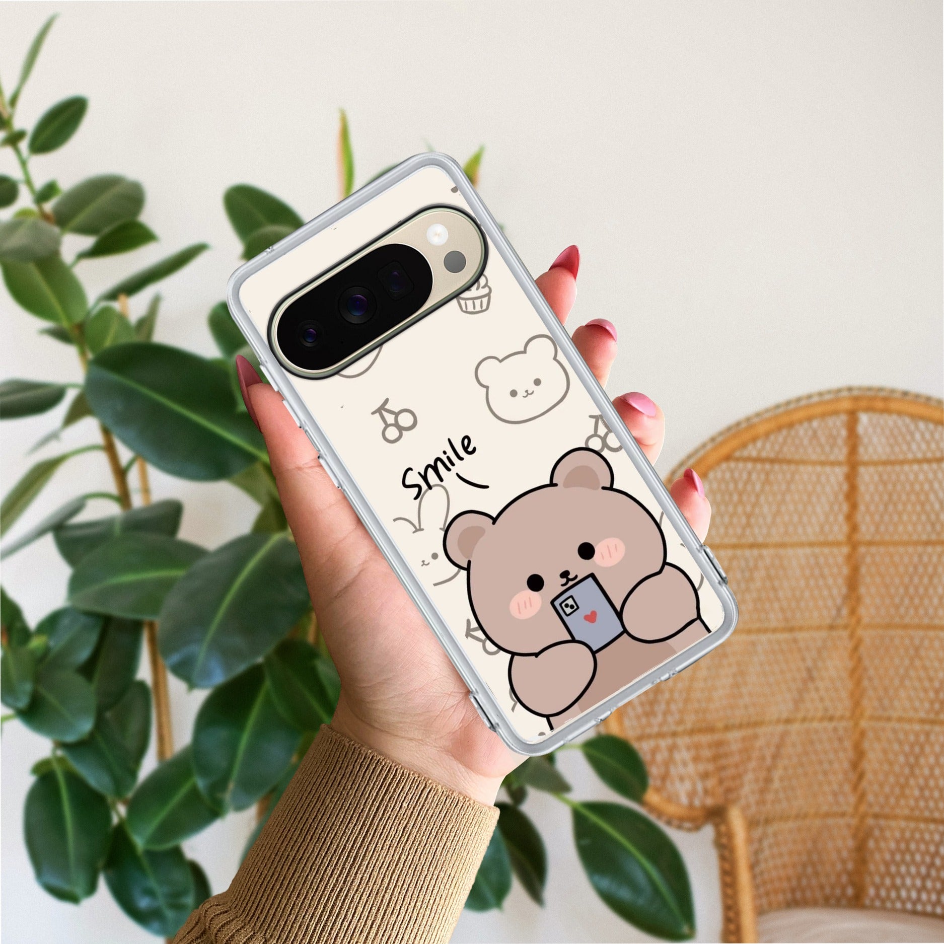 Cute Bear Transparent Silicon Case For Google - ShopOnCliQ