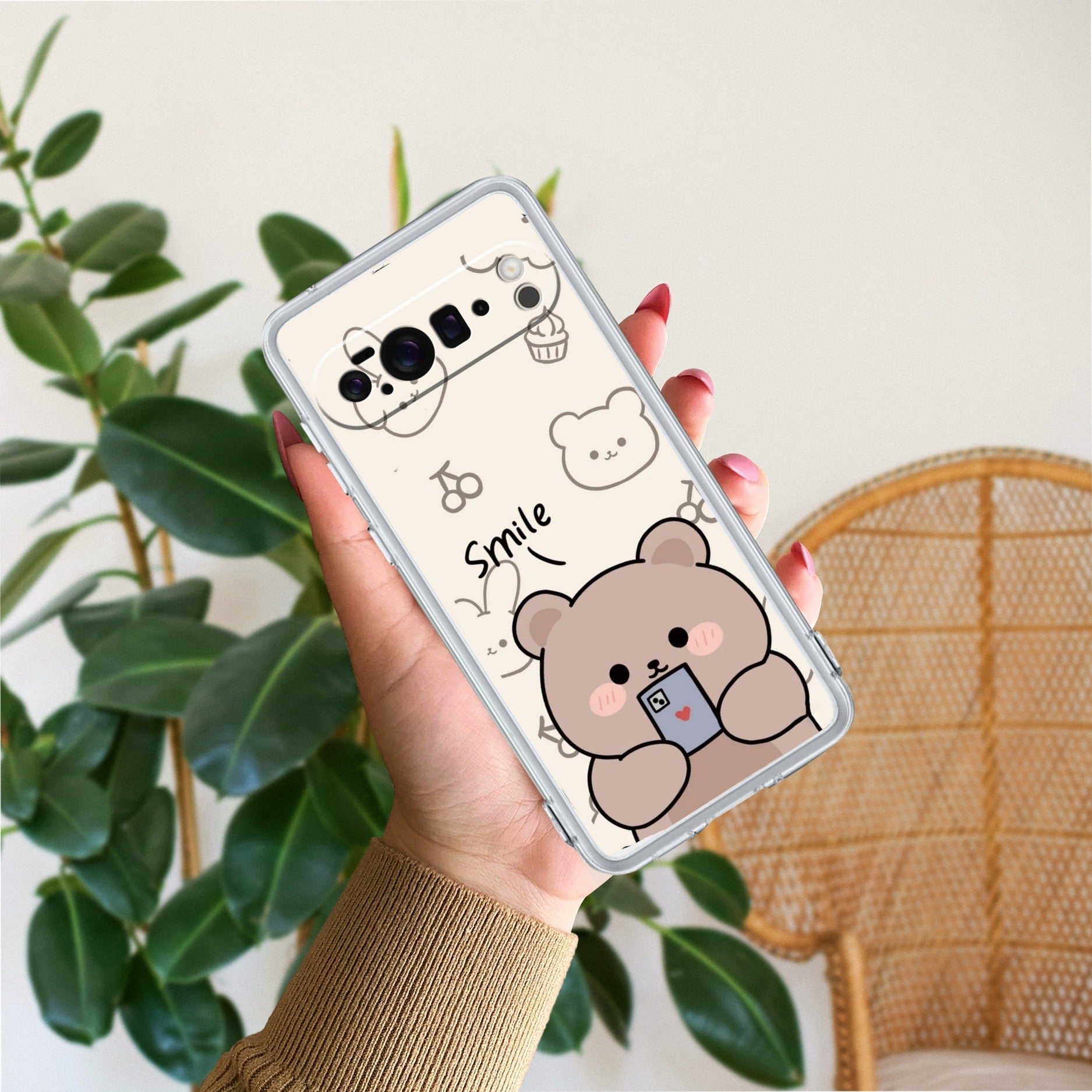 Cute Bear Transparent Silicon Case For Google - ShopOnCliQ