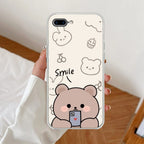 Cute Bear Anti Yellow Clear Case For iPhone 7 Plus / iPhone 8 Plus