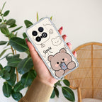Cute Bear Transparent Silicon Case For iQOO - ShopOnCliQ