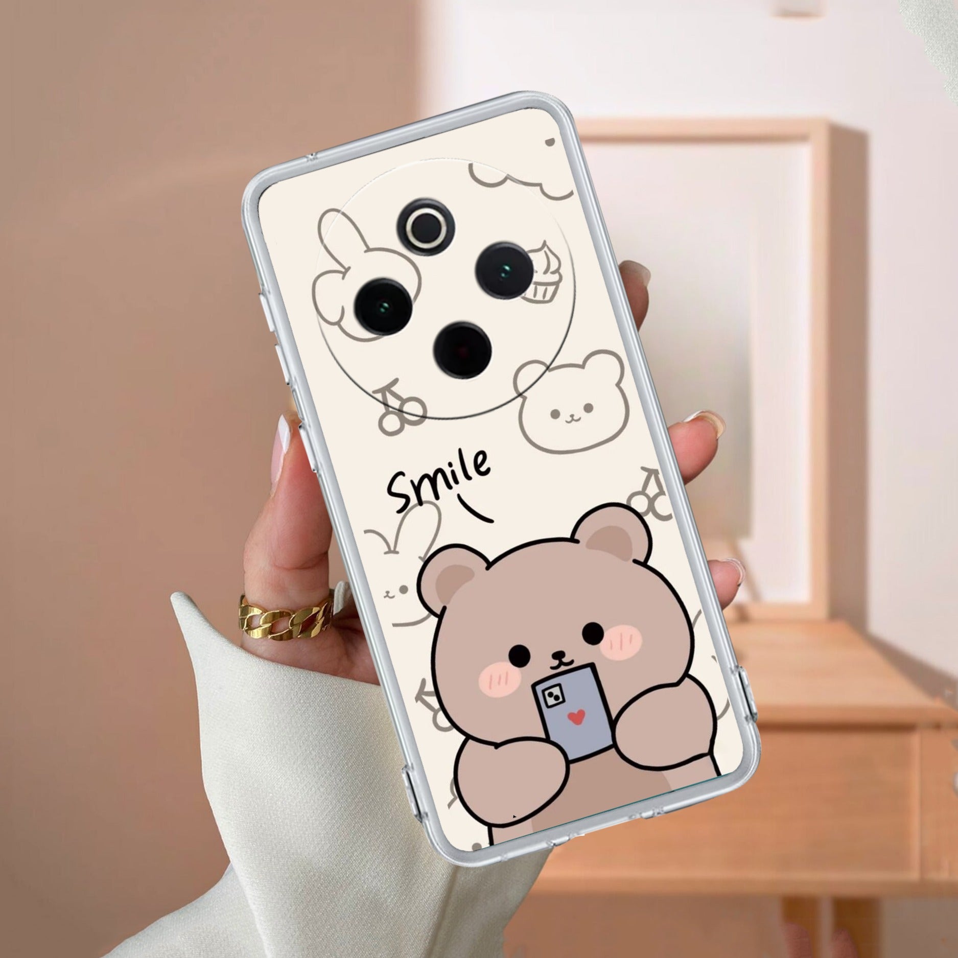 Cute Bear Anti Yellow Case For iQOO Z10x 5G