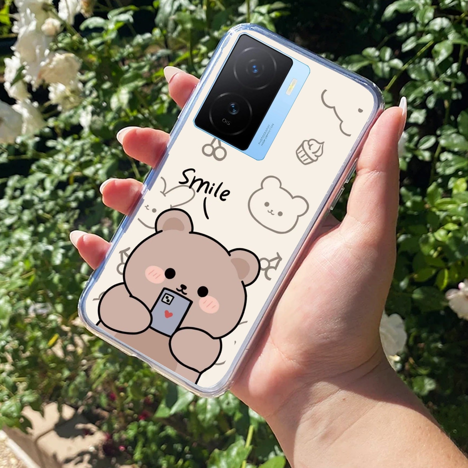 Cute Bear Transparent Silicon Case For iQOO Neo 10R 5G