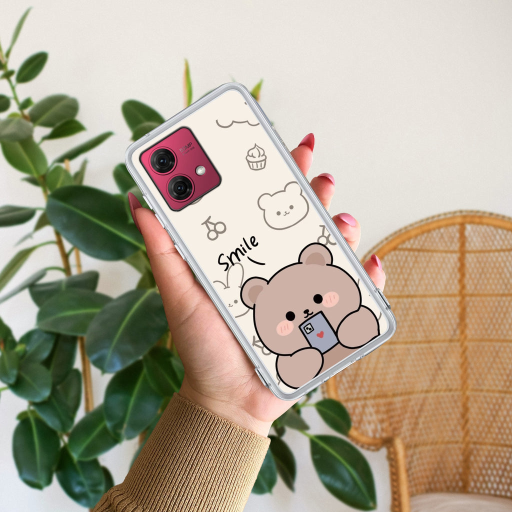 Cute Bear Anti Yellow Case For Motorola G84 5G