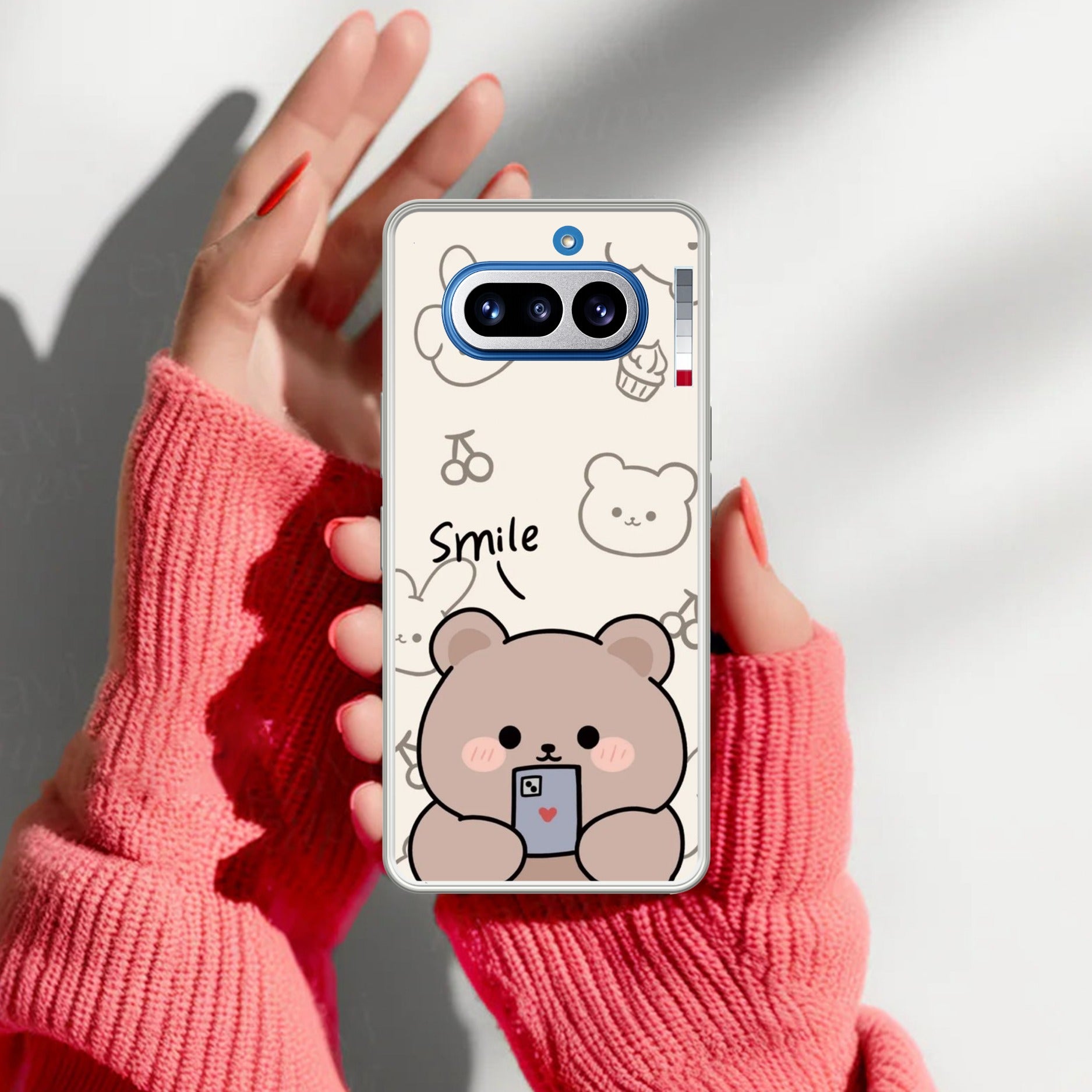 Cute Bear Transparent Silicon Case For Nothing