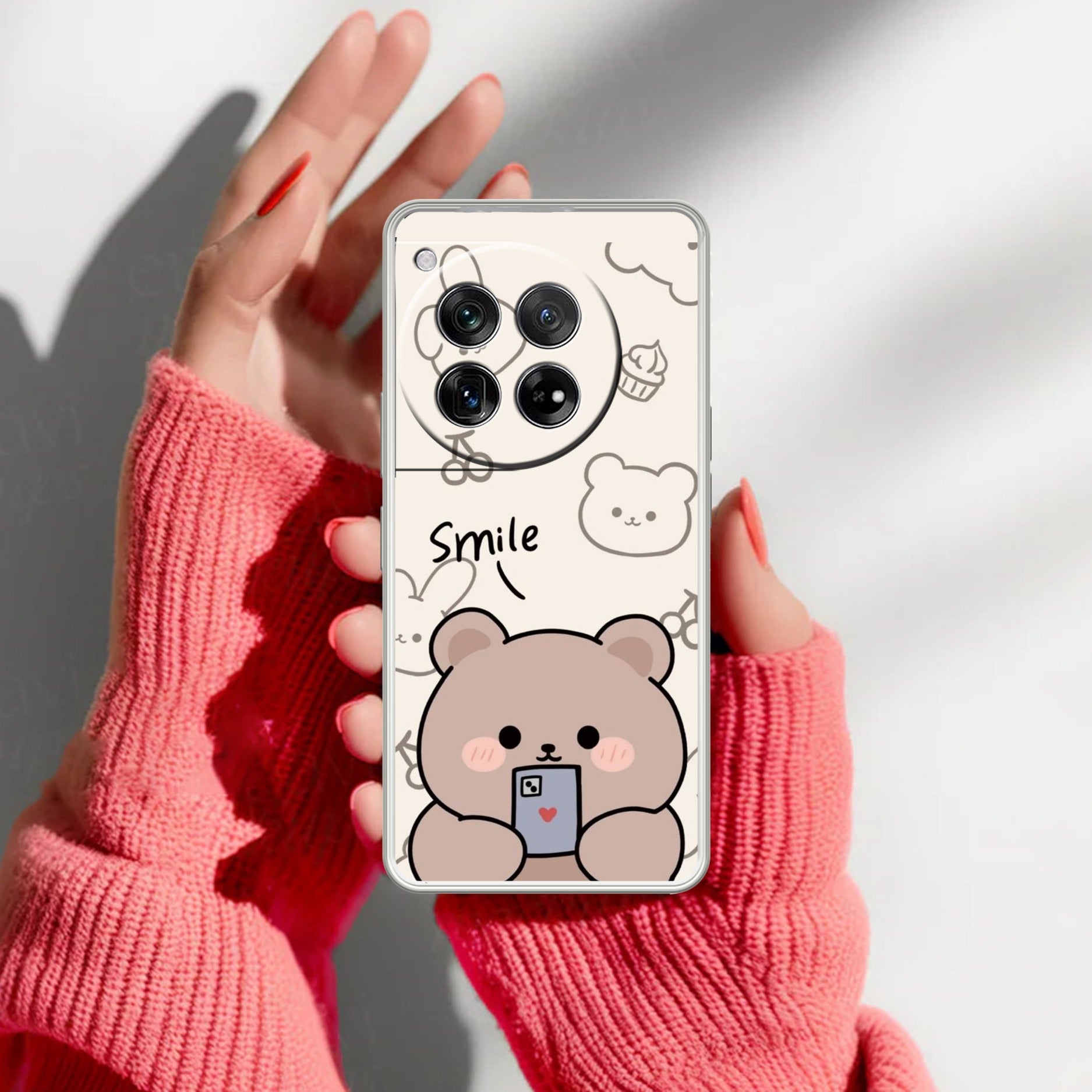 Cute Bear Anti Yellow Case For OnePlus 12 5G