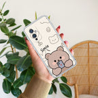 Cute Bear Transparent Silicon Case For OnePlus 10R 5G
