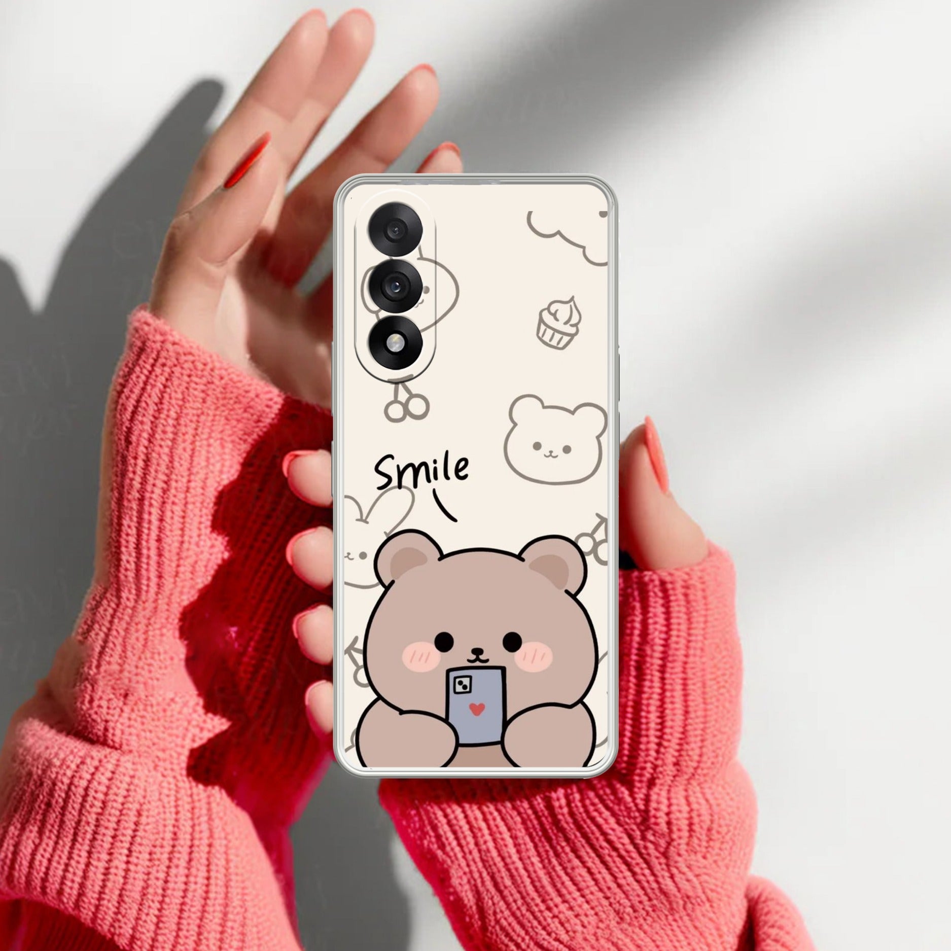 Cute Bear Transparent Silicon Case For OnePlus
