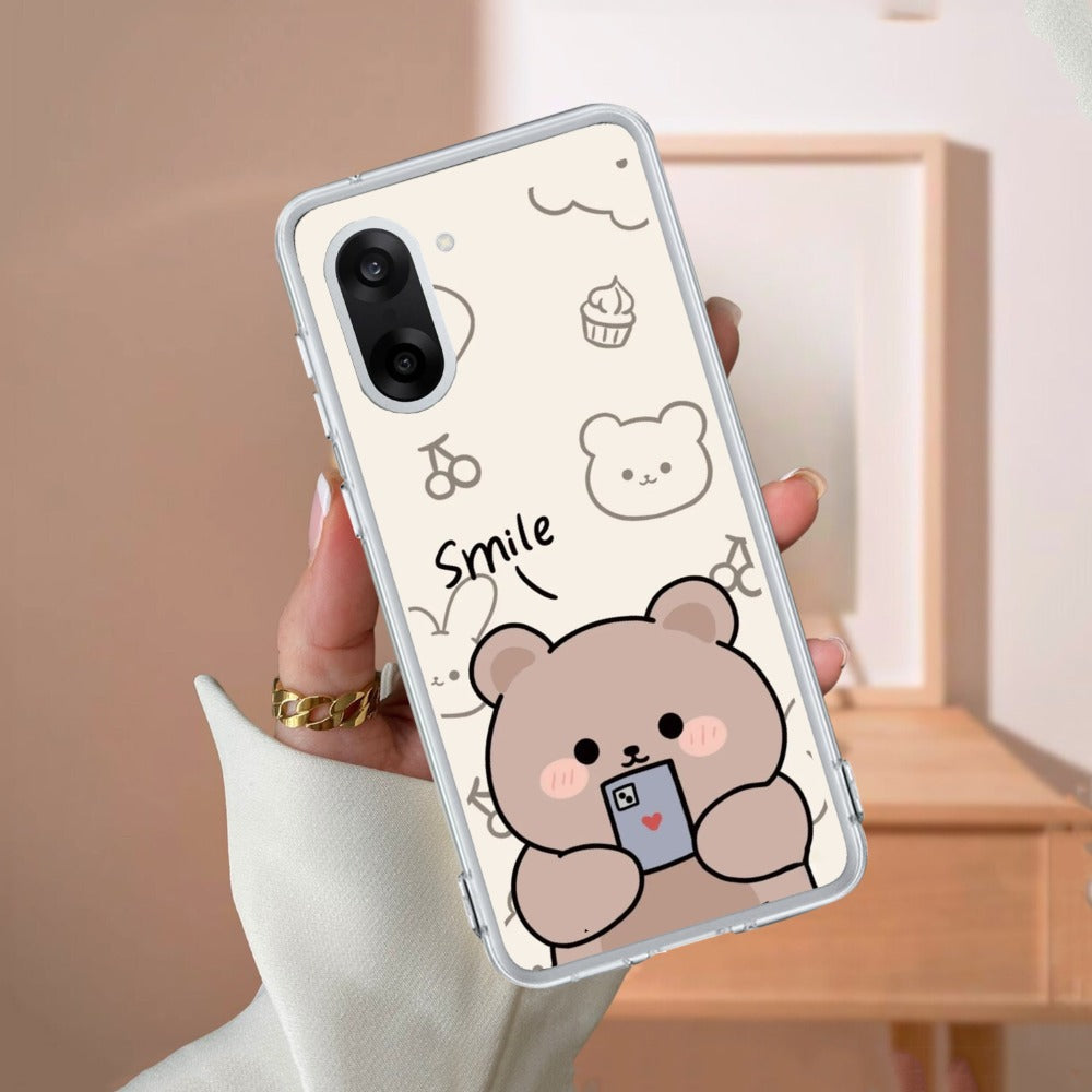 Cute Bear Transparent Silicon Case For OnePlus