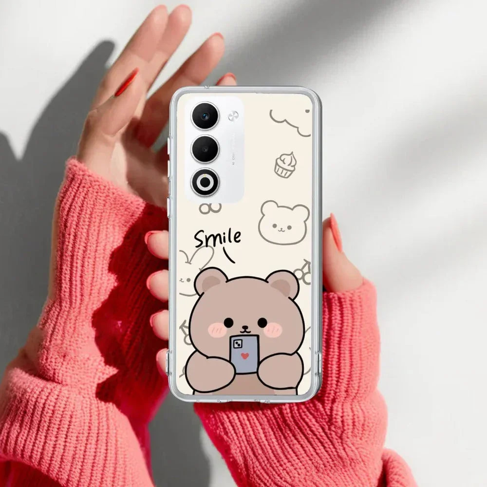 Cute Bear Transparent Silicon Case For Oppo A5 5G