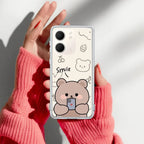 Cute Bear Transparent Silicon Case For Oppo A5X 5G