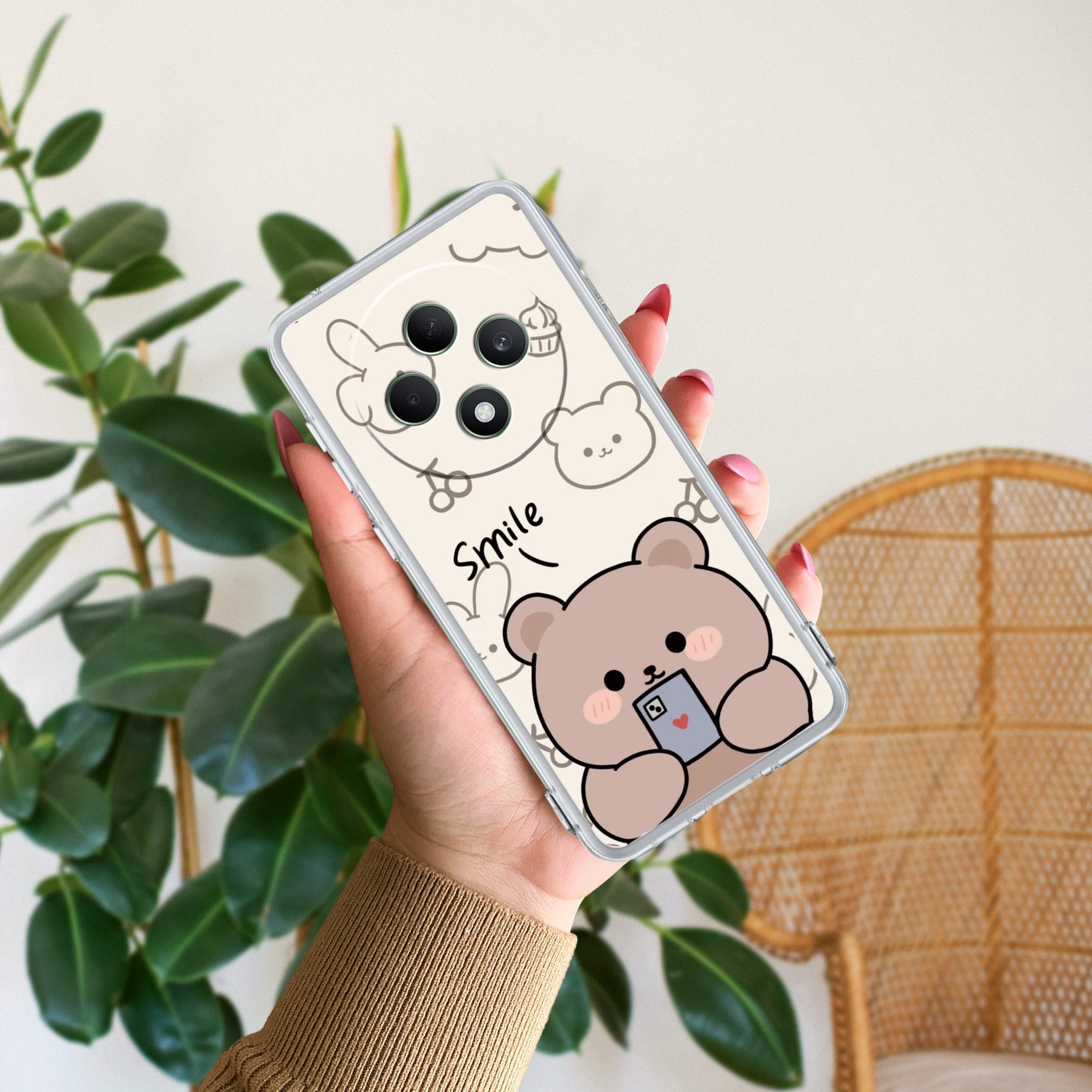 Cute Bear Anti Yellow Case For Oppo F27 5G