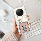 Cute Bear Transparent Silicon Case For Oppo F27 Pro Plus 5G