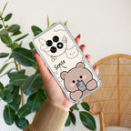 Cute Bear Transparent Silicon Case For Oppo Reno 14 5G