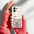 Cute Bear Transparent Silicon Case For Oppo A5X 5G