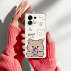 Cute Bear Transparent Silicon Case For Oppo A5X 5G