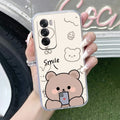 Cute Bear Transparent Silicon Case For Oppo A17