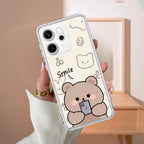 Cute Bear Transparent Silicon Case For Oppo Reno 14 5G