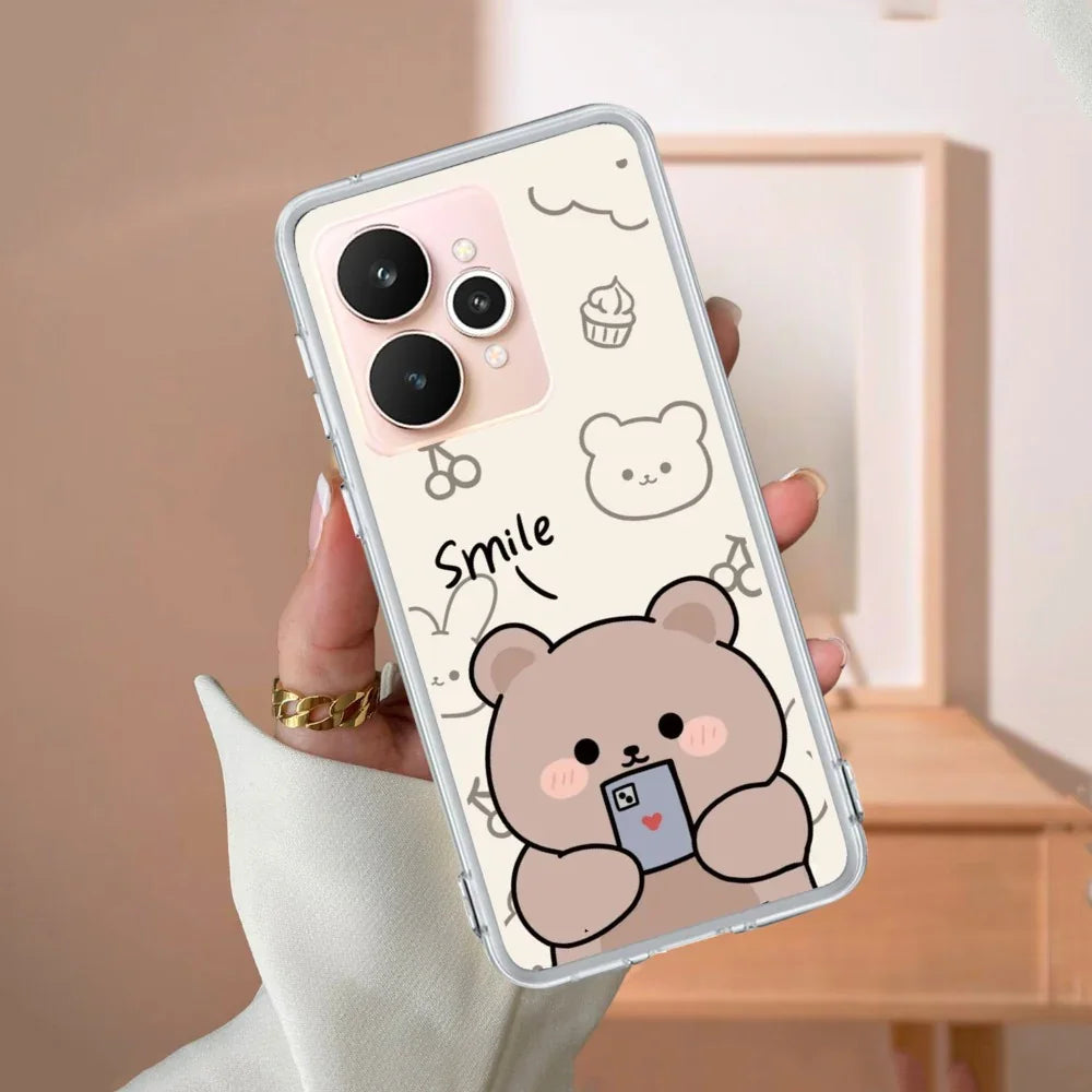 Cute Bear Transparent Silicon Case For Realme/Narzo - ShopOnCliQ
