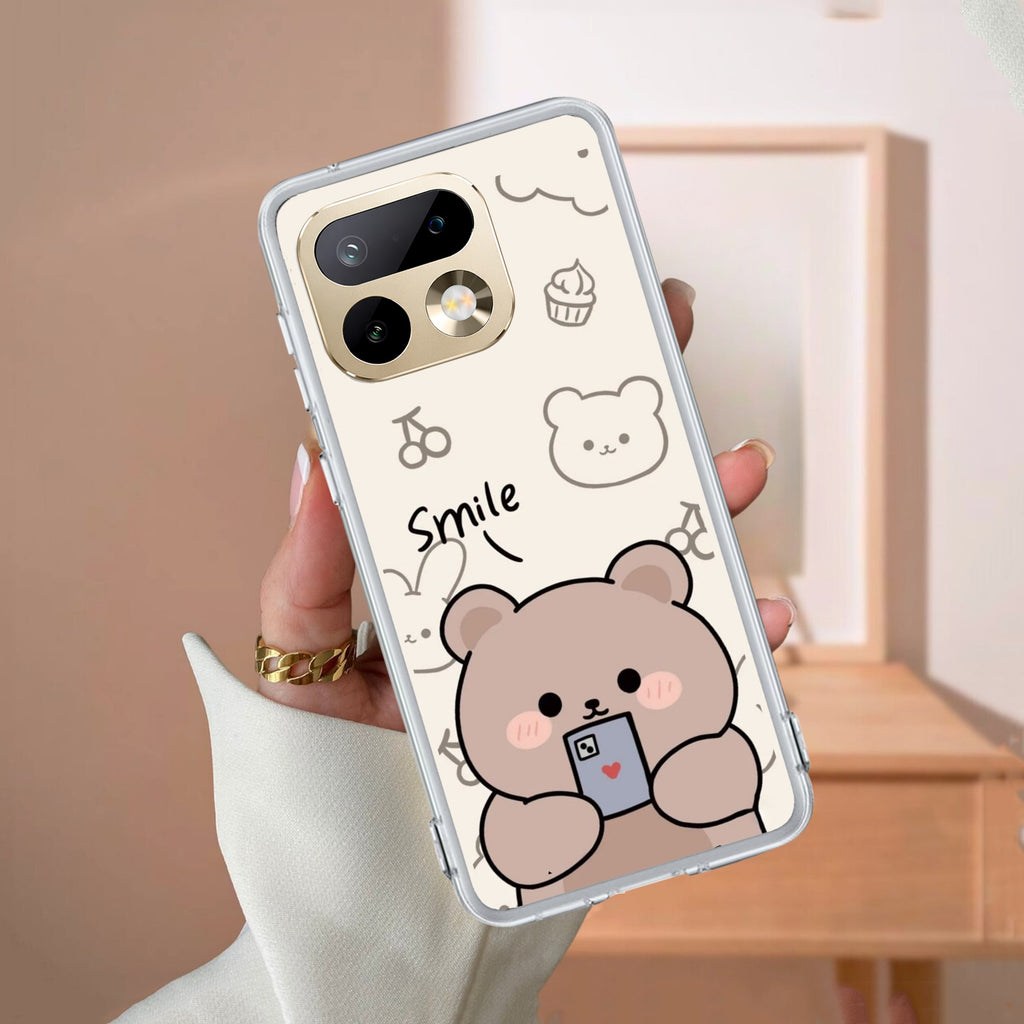 Cute Bear Transparent Silicon Case For Realme/Narzo - ShopOnCliQ