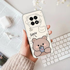 Cute Bear Transparent Silicon Case For Oppo A79 5G