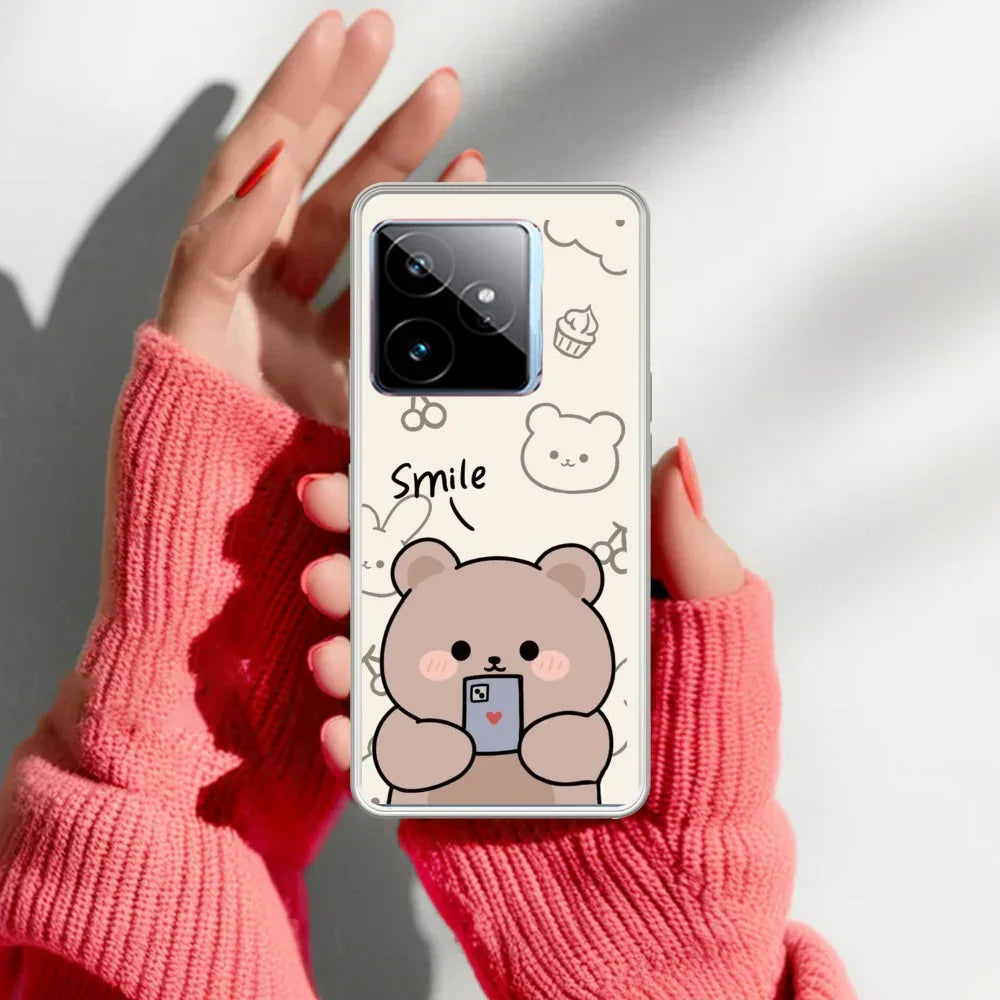 Cute Bear Transparent Silicon Case For Realme/Narzo - ShopOnCliQ