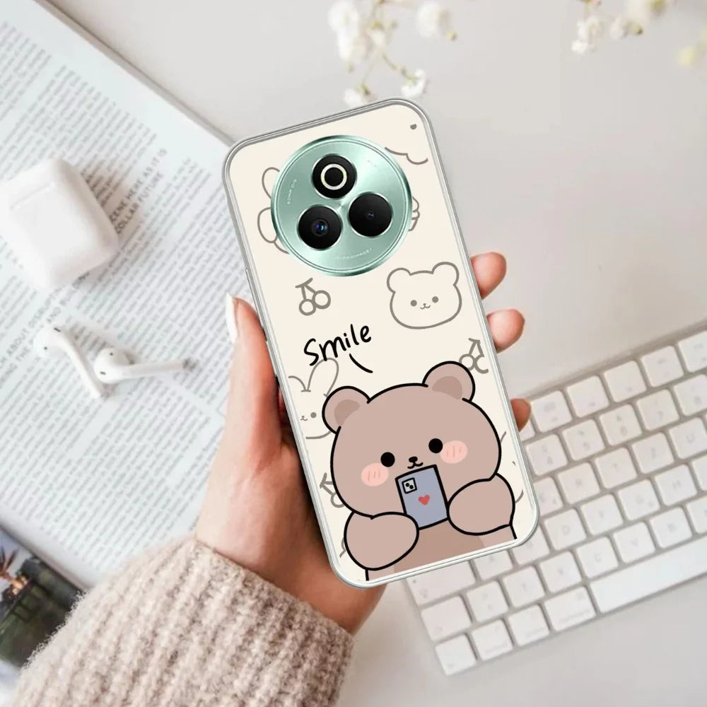 Cute Bear Transparent Silicon Case For Realme/Narzo - ShopOnCliQ