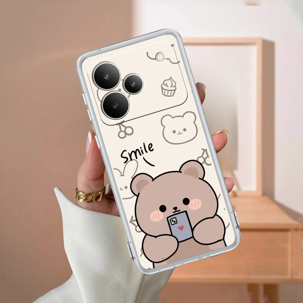 Cute Bear Transparent Silicon Case For Realme/Narzo - ShopOnCliQ
