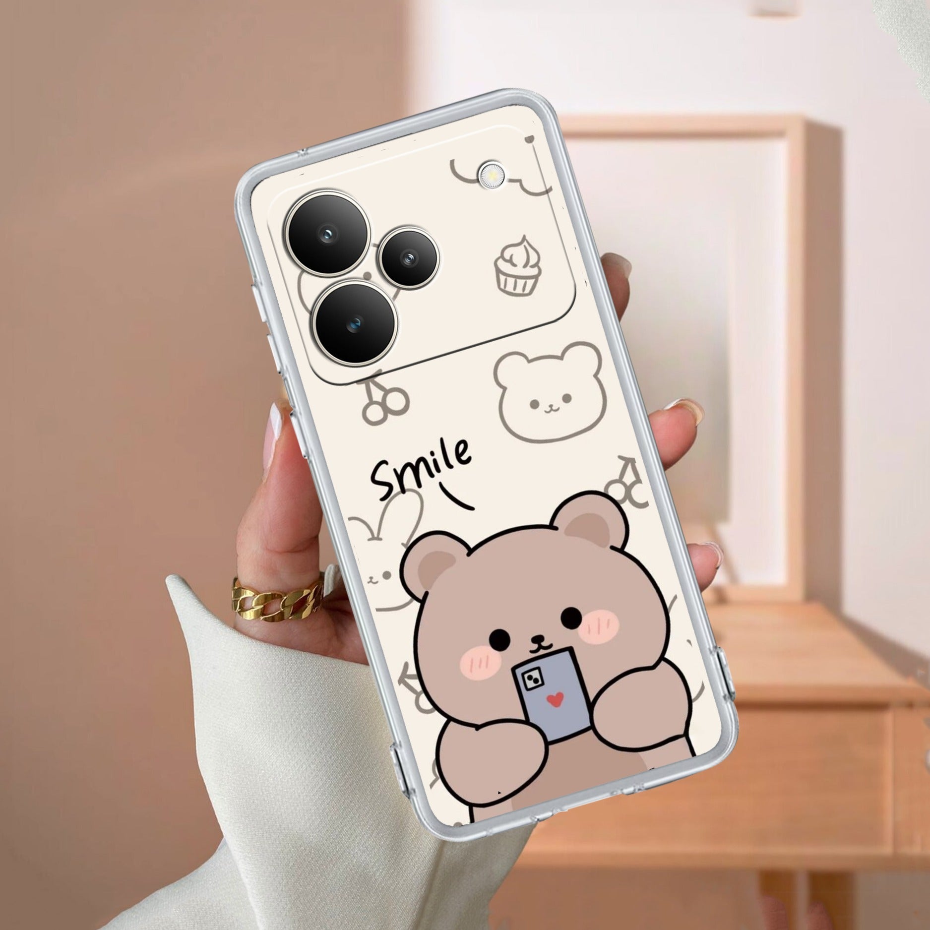 Cute Bear Anti Yelllow Case For Realme P4 5G