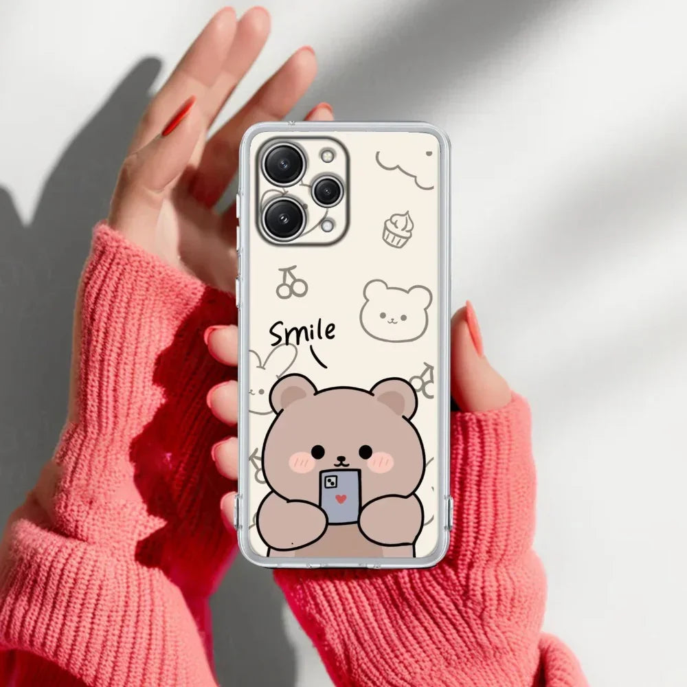 Cute Bear Transparent Silicon Case For Mi 11i