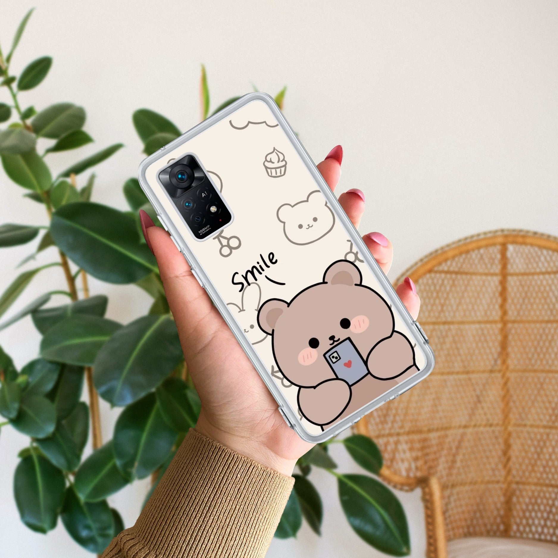 Cute Bear Transparent Silicon Case For Redmi/Xiaomi