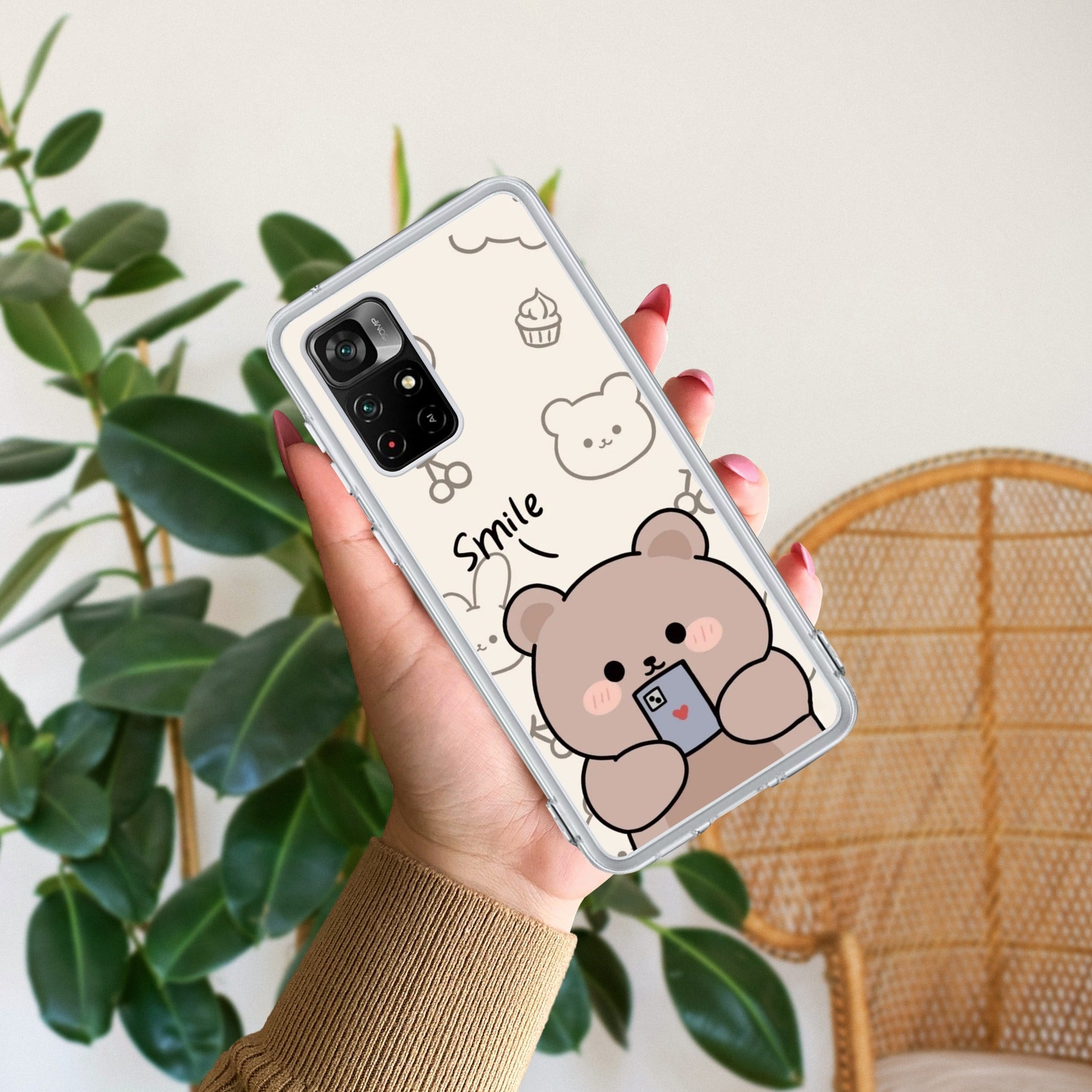 Cute Bear Transparent Silicon Case For Redmi/Xiaomi