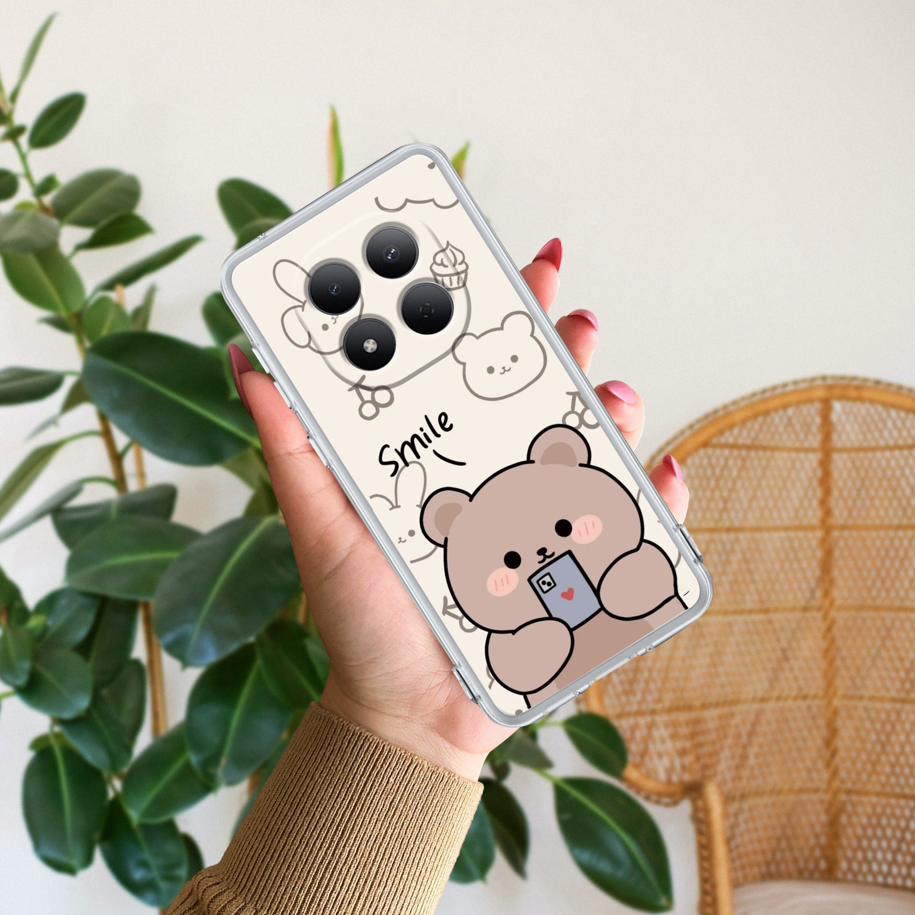 Cute Bear Transparent Silicon Case For Redmi/Xiaomi
