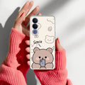 Cute Bear Transparent Silicon Case For Vivo V70 FE 5G