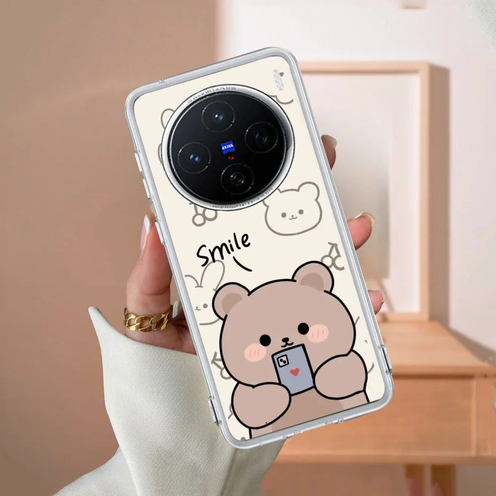 Cute Bear Transparent Silicon Case For Vivo - ShopOnCliQ