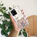Cute Bear Transparent Silicon Case For Vivo Y35