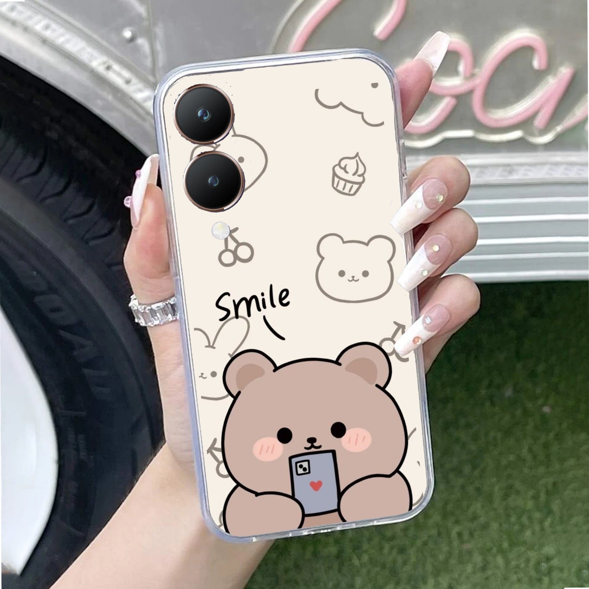 Cute Bear Anti Yellow Case For Vivo Y28 5G