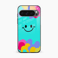 Cute Blue Smiley Multicolor Glass Case For Google Pixel 10 Pro