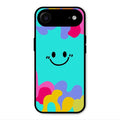 Cute Blue Smiley Multicolor Glass Case For iPhone Air
