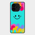 Cute Blue Smiley Multicolor Glass Case For Iqoo Neo 10R 5G