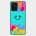 Cute Blue Smiley Multicolor Glass Case For Iqoo Z6 5G