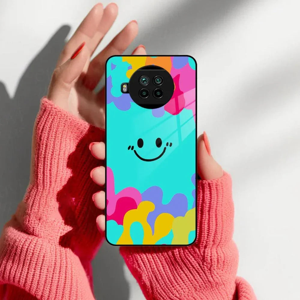 Cute Blue Smiley Multicolor Glass Case For Redmi/Xiaomi - ShopOnCliQ