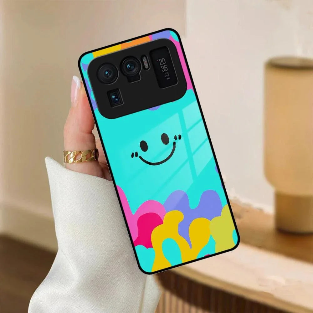 Cute Blue Smiley Multicolor Glass Case For Redmi/Xiaomi - ShopOnCliQ