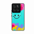 Cute Blue Smiley Multicolor Glass Case For Motorola Edge 60 5G