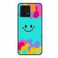Cute Blue Smiley Multicolor Glass Case For Motorola g84 5G