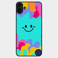 Cute Blue Smiley Multicolor Glass Case For Nothing Cmf Phone 1