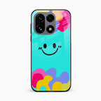Cute Blue Smiley Multicolor Glass Case For OnePlus 15 5G