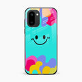 Cute Blue Smiley Multicolor Glass Case For OnePlus 15R 5G
