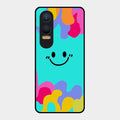 Cute Blue Smiley Multicolor Glass Case For Oneplus Nord Ce 4 Lite 5G