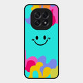 Cute Blue Smiley Multicolor Glass Case For Oppo F29 5G