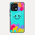 Cute Blue Smiley Multicolor Glass Case For Oppo F31 5G
